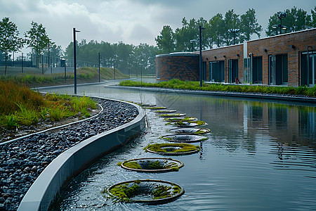 美化的污水处理池背景图片