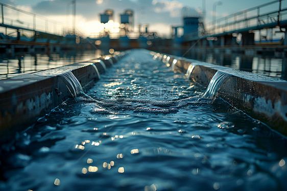 污水处理厂的水池图片