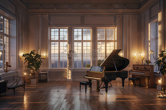 古典宁静的的钢琴图片