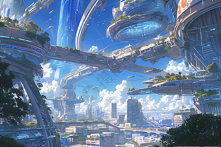 未来城市的奇景图片