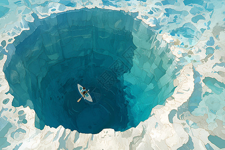 海洋深处的蓝色洞穴背景图片