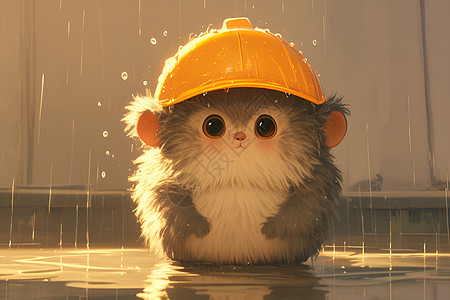 雨中可爱的小猴子图片
