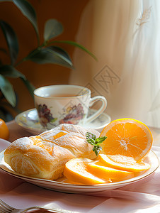 盘子里的橙子背景图片