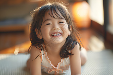 开心的笑容快乐的小女孩背景
