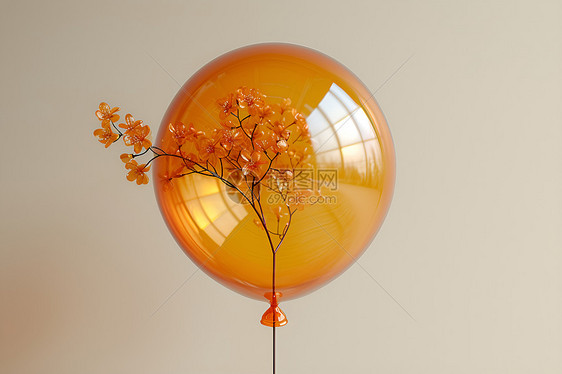 悬浮在树枝上的气球图片