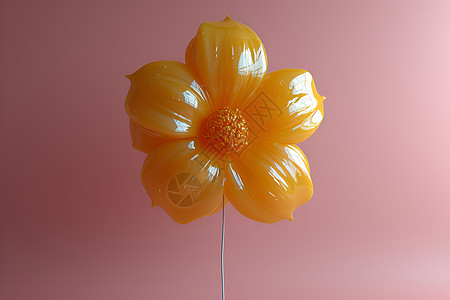 明黄色的塑料材质气球图片
