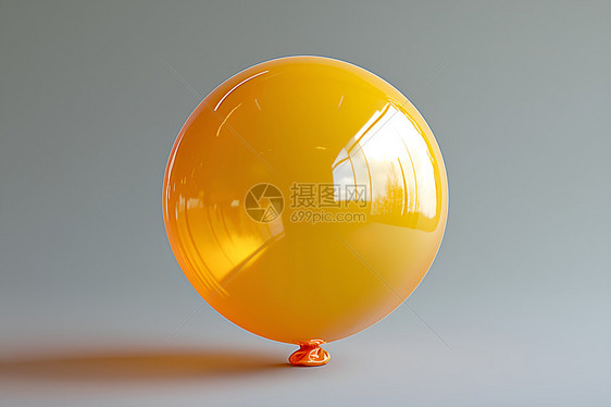 黄色橡皮球形气球图片