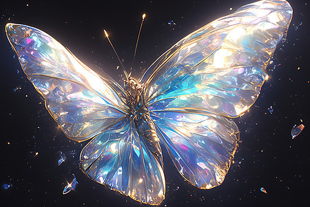 一只水晶蝴蝶图片