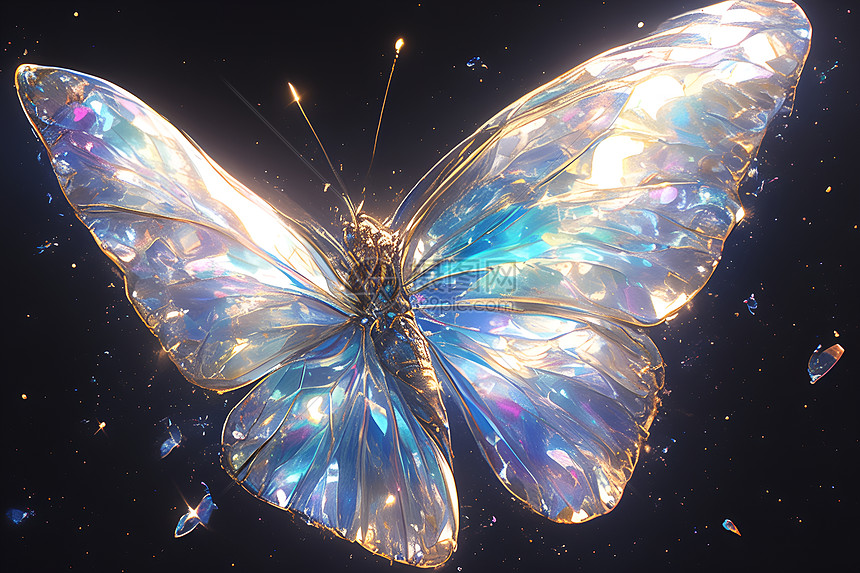 一只水晶蝴蝶图片