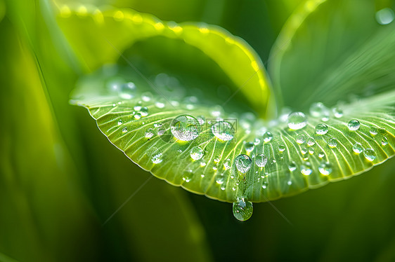 清晨的精致水珠图片