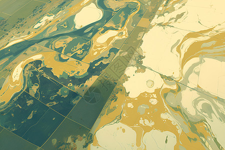 冰湖湖泊的卫星观测色彩对比图插画