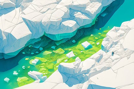 冰河探险极地奇观背景图片