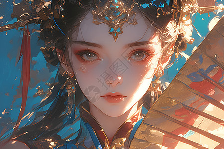 华服少女唯美插画图片