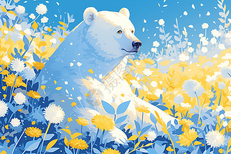温馨可爱的北极熊图片