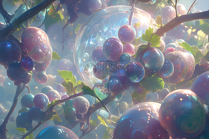 梦幻果园里的的葡萄图片