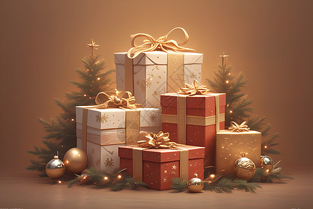 圣诞树和圣诞礼物图片