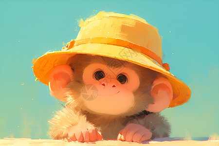 可爱的手绘猴子插画背景图片