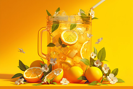 可口的橙子饮品图片