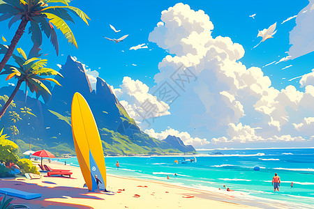夏日奇幻海滩图片
