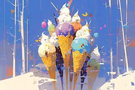 美味的冰淇淋甜筒图片