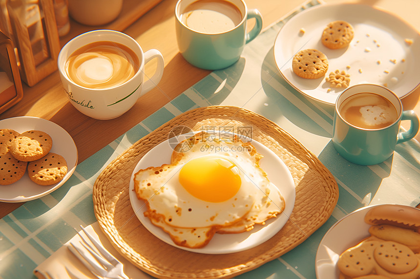 美味的早餐套餐图片