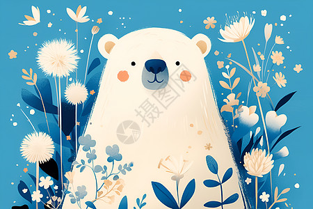 可爱微笑的小熊背景图片
