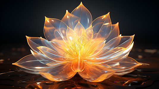 透明琥珀莲花背景图片