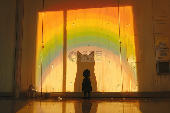 猫影里的彩虹之境图片