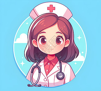 护士天使卡通插画背景图片