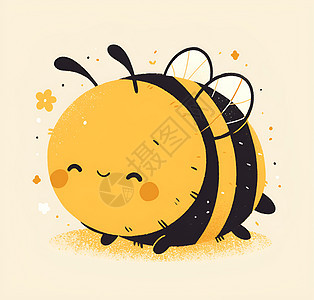 快乐蜜蜂在花丛中嬉戏背景图片