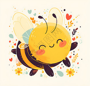 欢乐蜜蜂飞舞背景图片