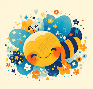 快乐的蜜蜂背景图片