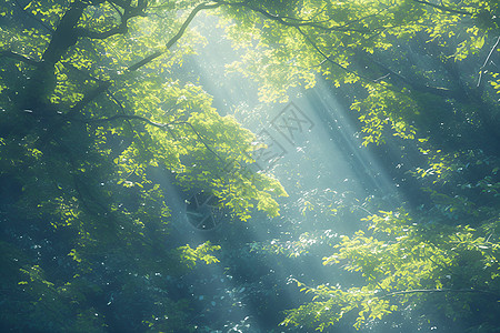 森林中阳光图片