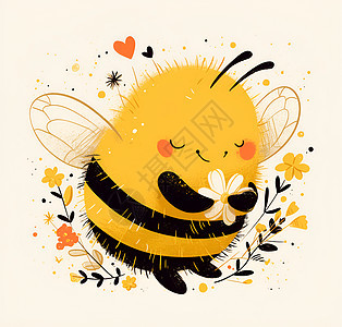 快乐的黄色小蜜蜂图片