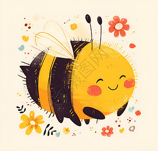 快乐微笑的蜜蜂背景图片