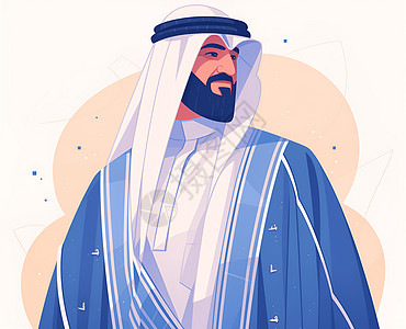 沙特男子插画图片