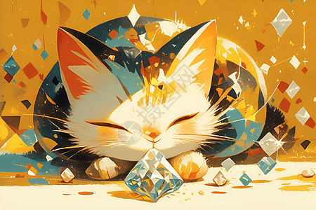 可爱的钻石猫图片