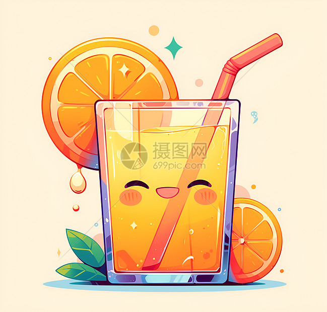 杯子中的橙汁图片