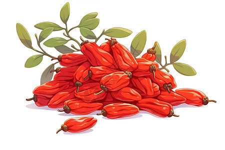 鲜红的养生枸杞浆果背景图片