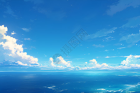 天空海洋海天一色插画