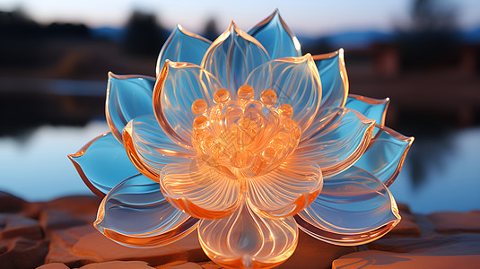 玻璃莲花背景图片
