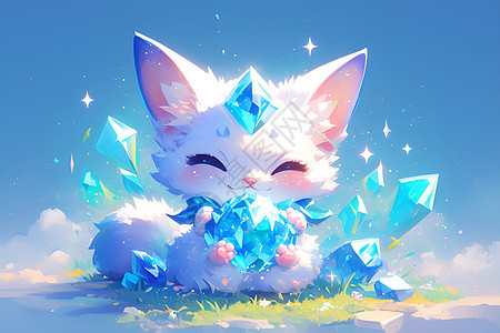 白猫身上的钻石图片