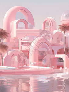 神奇的粉色建筑图片