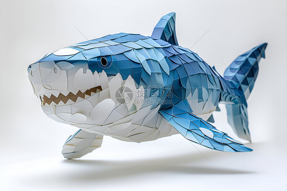 三维折纸鲨鱼图片