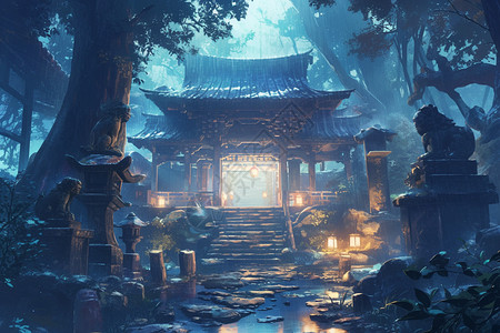 中国古庙天堂画廊高清图片