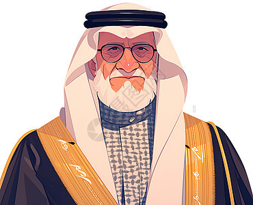 一位沙特老人图片