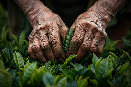 精心摘取茶叶图片