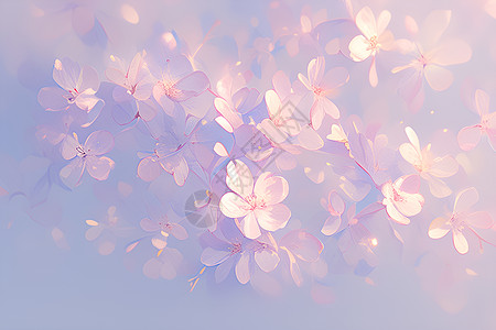 粉色背景中的樱花图片