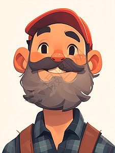 大胡子男性的卡通头像图片