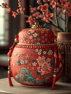 红色中国福袋背景图片